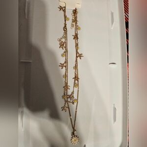 Gold Daisy & Starfish Multi-Layer Necklace - Women Jewelry